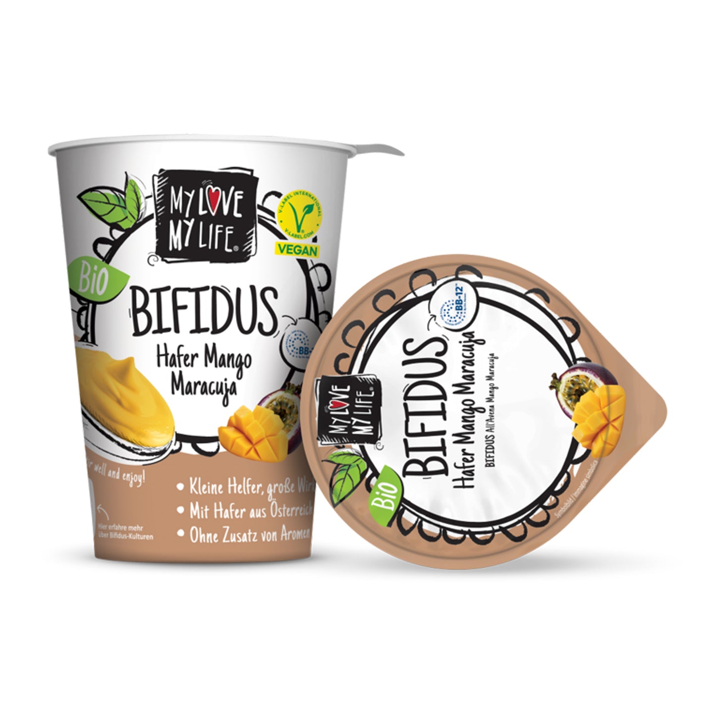 Bifidus bio din ovăz cu mango și fructul pasiunii 400g MyLove-MyLife
