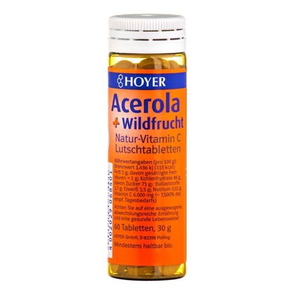 Acerola si fructe de padure tablete masticabile bio, 60 de tablete Hoyer