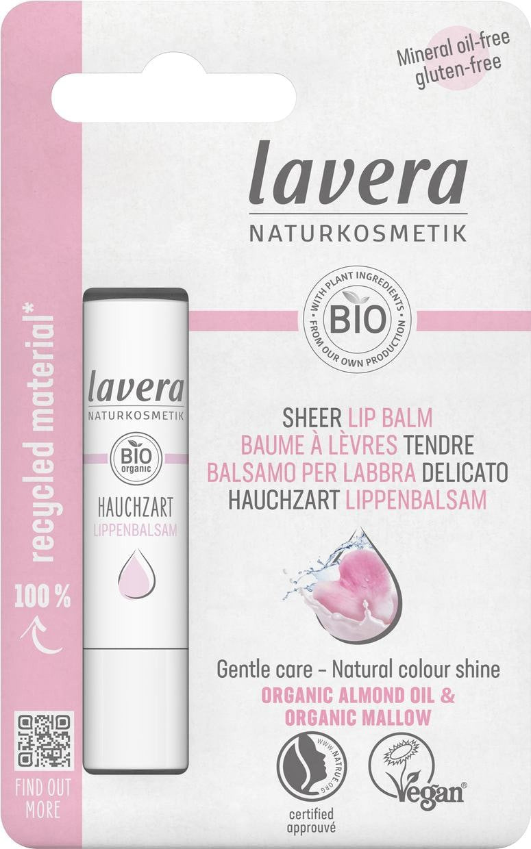 Balsam bio de buze roz perlat, 4.5g Lavera