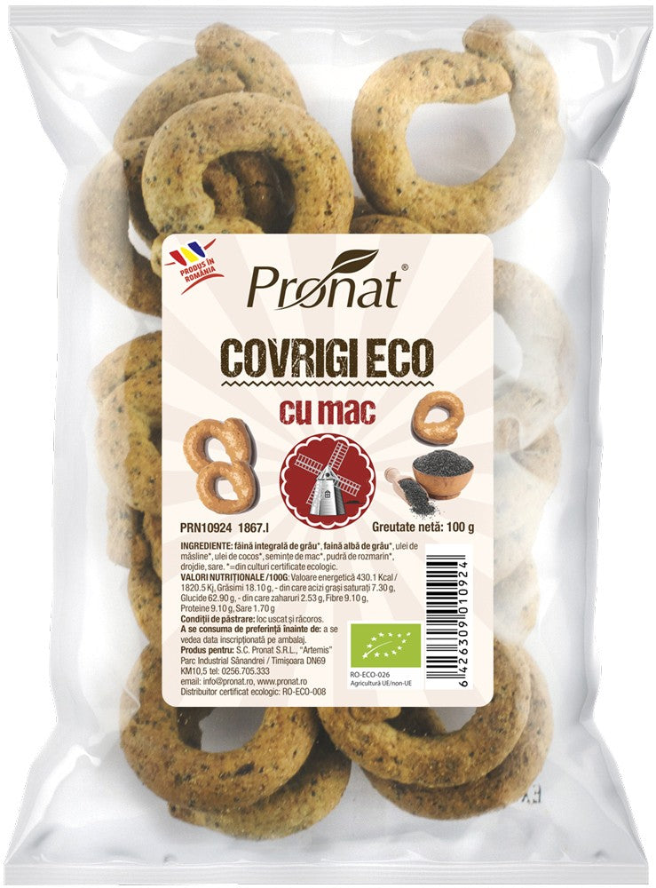 Covrigi bio cu mac 100g Pronat