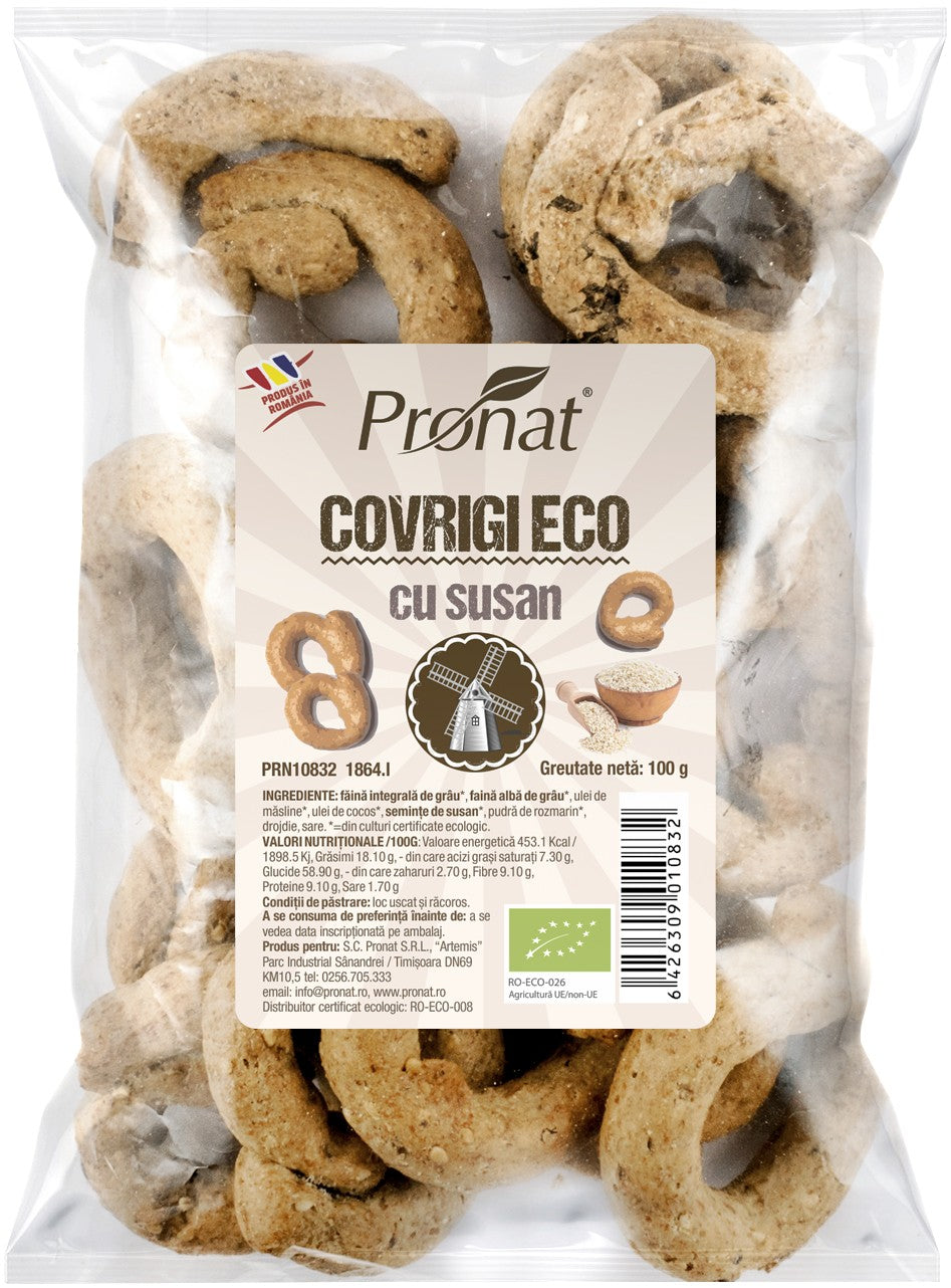 Covrigi bio cu susan 100g Pronat