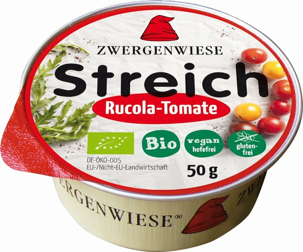 Crema tartinabila bio vegetala cu rosii si rucola, 50g Zwergenwiese