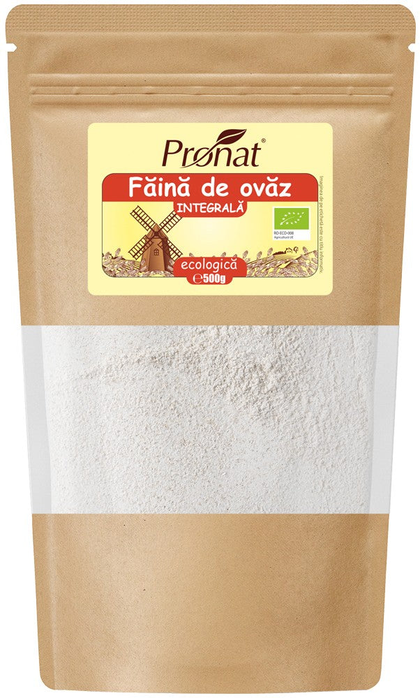 Faina integrala de ovaz bio, 500g Pronat