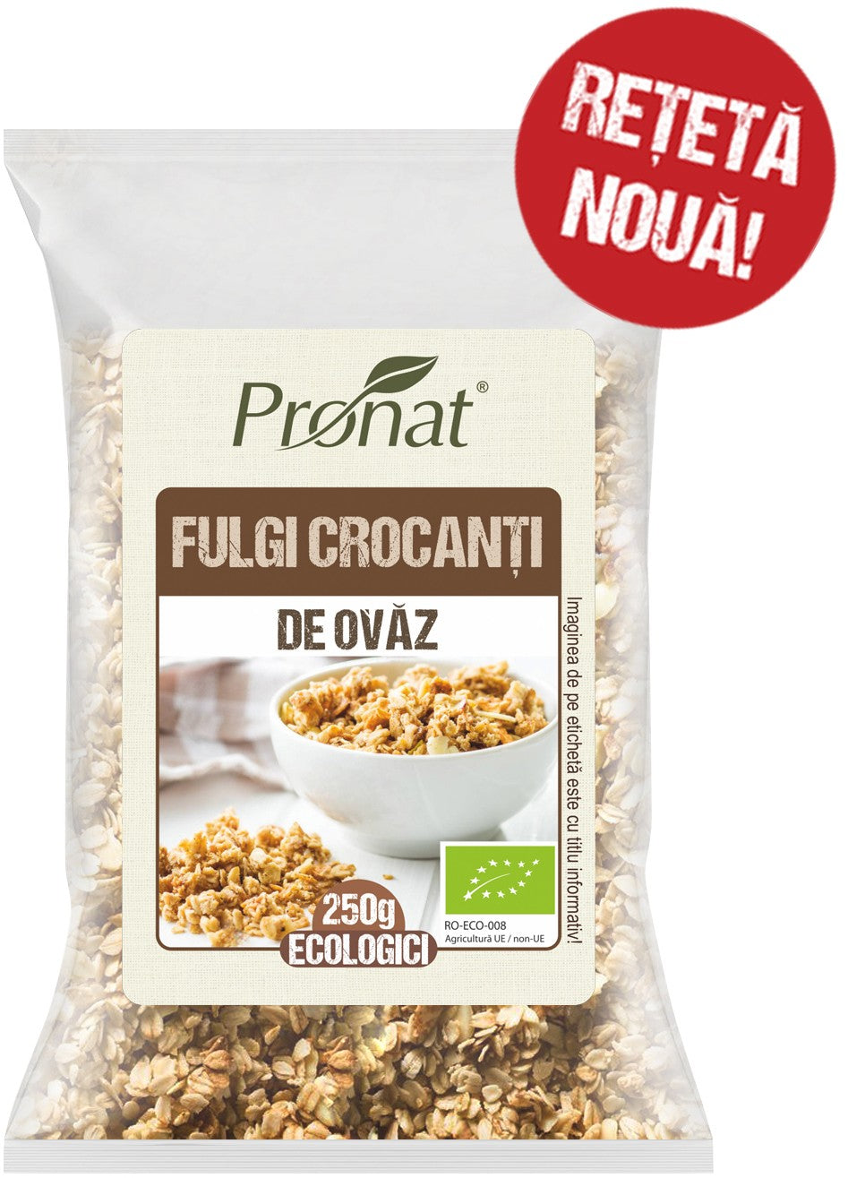 Fulgi crocanti bio de ovaz 250g Pronat – Pronat