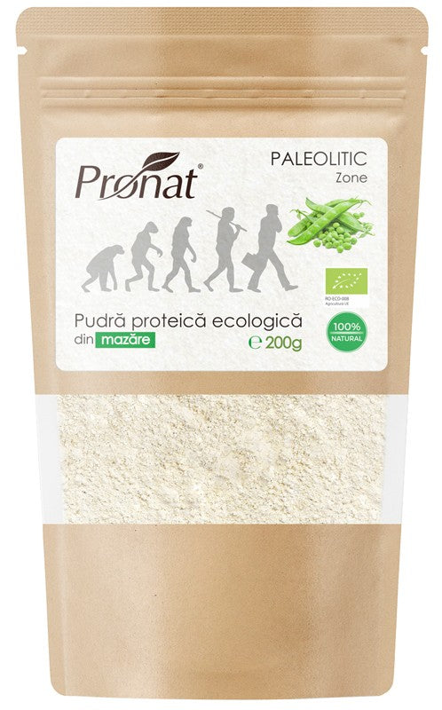 Pudra proteica bio de mazare, 200g Pronat