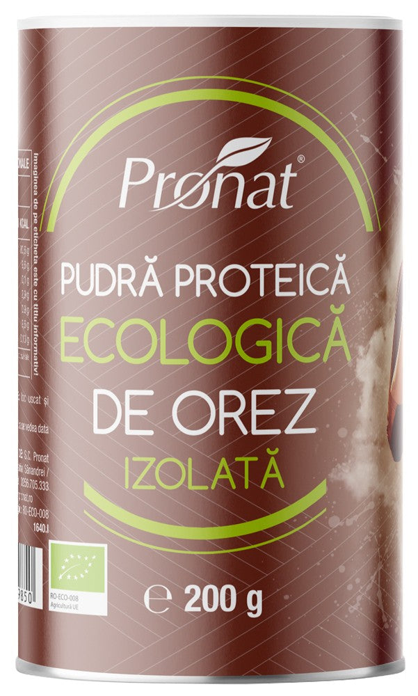 Pudra proteica bio de orez izolata, 200g Pronat – Pronat