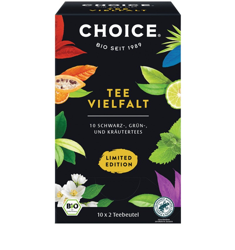 Selectie de ceai Tea Diversity - 10 feluri de ceai bio x 2 pliculete / 38.0g Choice®