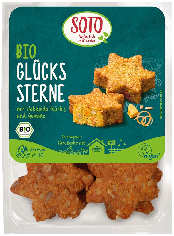 Stelute bio din legume cu dovleac si seminte de floarea soarelui, 8buc. 250g Soto