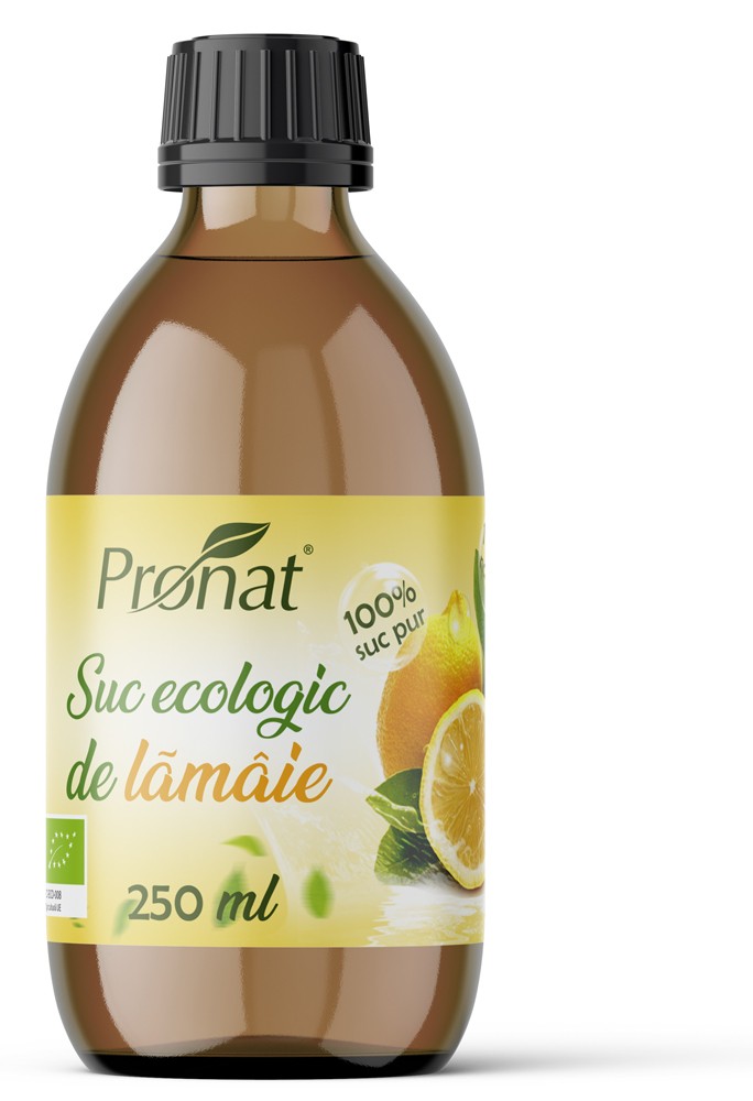 Suc bio de lamaie 100%, 250ml Pronat