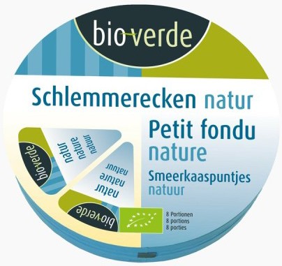 Triunghiuri de branza topita bio, natur, 140g Bioverde