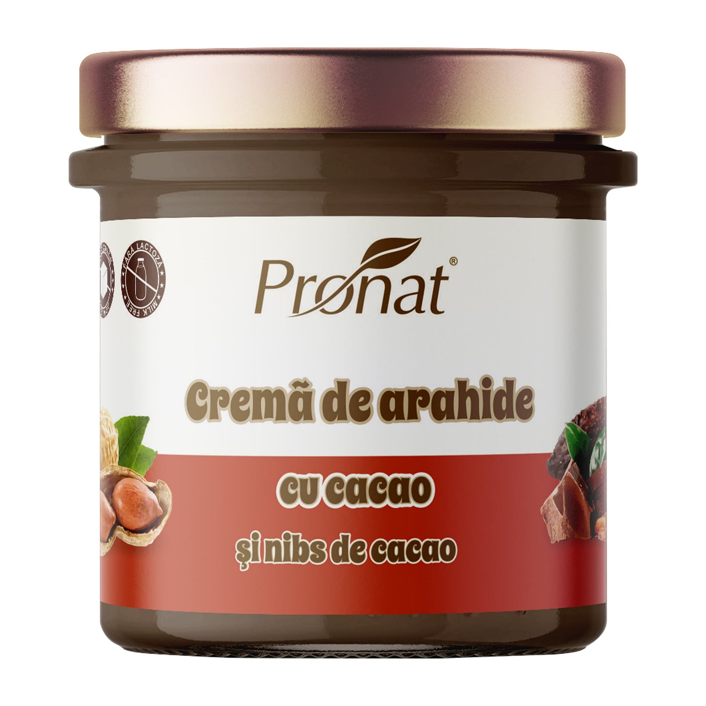 Crema de arahide cu cacao si nibs de cacao, 300 g