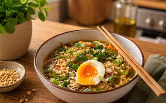 Ramen bio rapid cu tofu și ciuperci shiitake