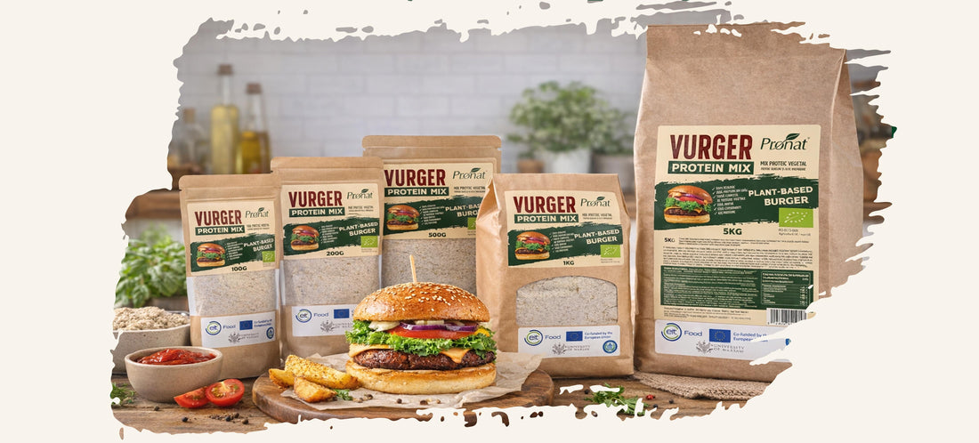 Vurger Protein Mix Bio – mix proteic vegetal pentru burgeri vegani și rețete fără carne