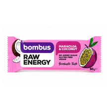 Baton proteic Raw Energy cu maracuja si nuca de cocos, 50g Bombus