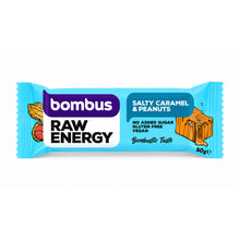 Baton energizant Raw Energy cu caramel sarat si arahide, 50g Bombus