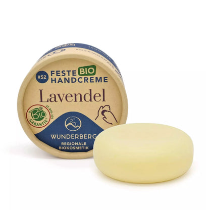 Cremă bio solidă de mâini – Lavandă, 75g Wunderberg