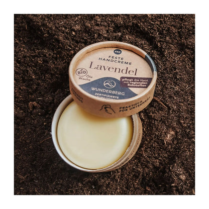 Cremă bio solidă de mâini – Lavandă, 75g Wunderberg