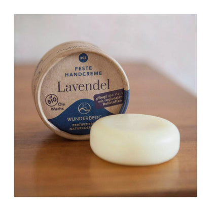 Cremă bio solidă de mâini – Lavandă, 75g Wunderberg
