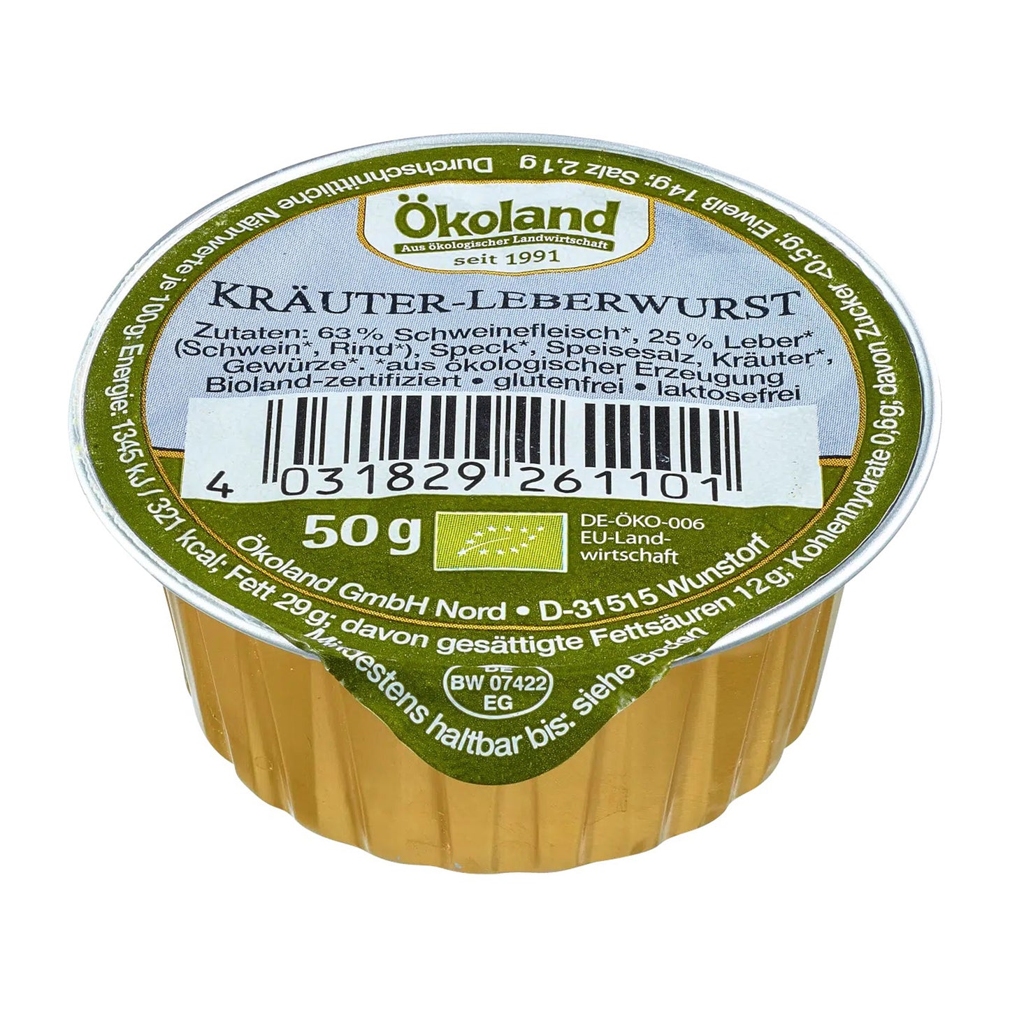 Pate bio cu ficat și verdețuri, 50g Okoland