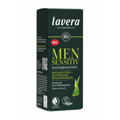 Cremă hidratantă bio Men Sensitive cu aloe vera și acid hialuronic, 50ml Lavera