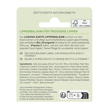 Balsam bio de buze cu portocale, 4,6g Logona