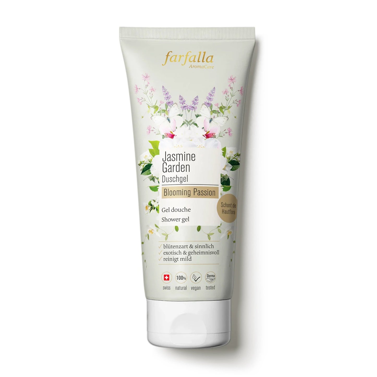 Gel de duș cu floare de iasomie, 200ml Farfalla