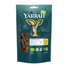 Recompense bio pentru câini, sticksuri crunchy cu carne de pui și spirulina 150 g Yarrah