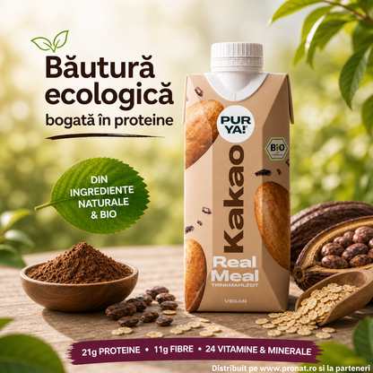 Pur Ya - Băutură ecologică bogată în proteine, cu aromă naturală de cacao, 500ml