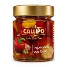 Ardei roșii peperoncini în ulei de măsline, cu ton, 225g Callipo