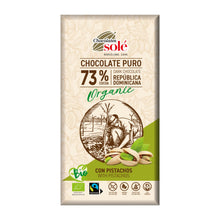 Ciocolată neagră bio cu fistic 73% cacao, 135g Chocolates Sole