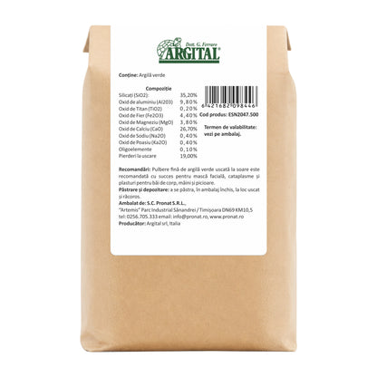 Argila verde fina, pentru uz extern, 500g Argital Esential