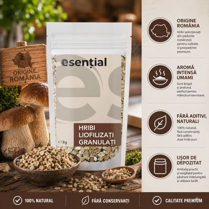 Hribi liofilizați granulați, 8g Esential