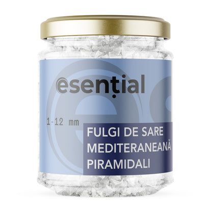 Fulgi de sare Mediteraneană piramidali 1 - 12 mm, 90g Esential