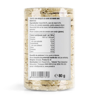 Turte din hrisca cu sare de mare, 80g Pronat