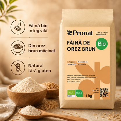 Faina de orez brun bio, 1kg Pronat