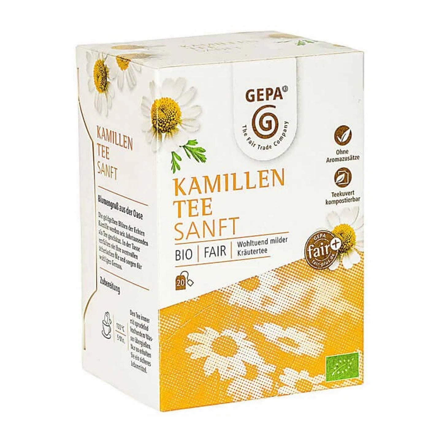 Ceai de mușețel bio și fairtrade, 20 pliculete a 1,5 g / 30g Gepa