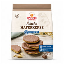 Biscuiți de ovăz fără gluten cu glazură de ciocolată, 100g Hammer Muhle