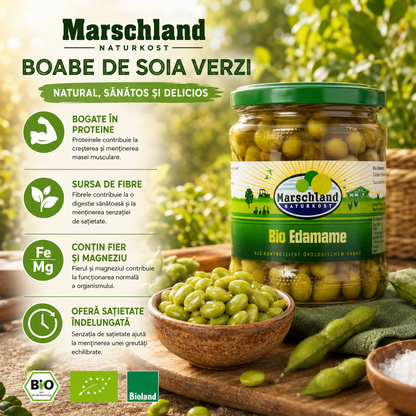 Boabe de soia verzi (Edamame) bio, 330g, Marschland Naturkost