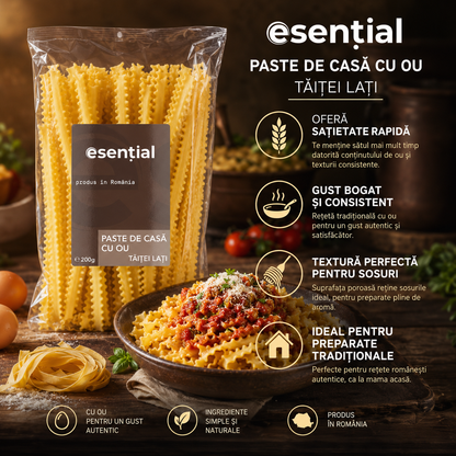 Paste de casă cu ou (tăiței lați) 200g