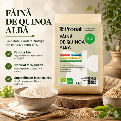 Faina bio de quinoa albă, 1Kg Pronat