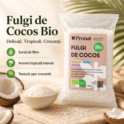 Fulgi bio de cocos, 150g Pronat