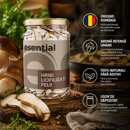 Hribi liofilizați felii, 10g Esential