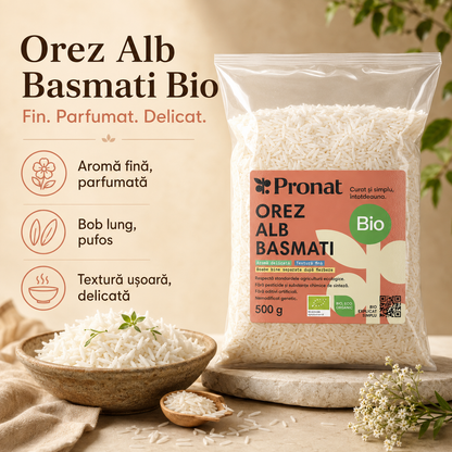 Orez alb basmati bio, 500g Pronat