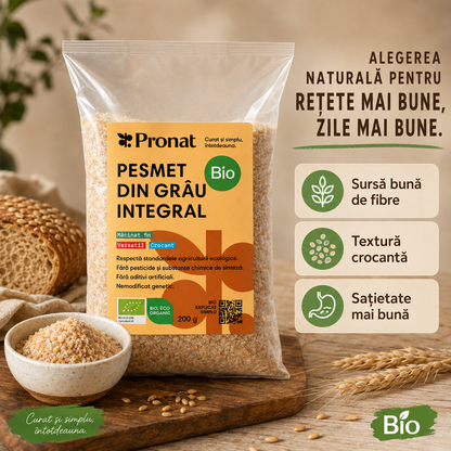 Pesmet bio din grau integral, 200g Pronat