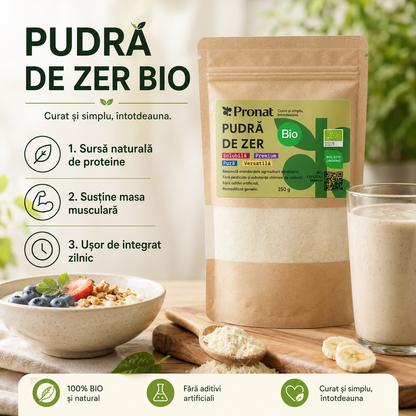 Pudra de zer bio, 250g Pronat