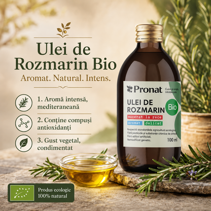 Ulei bio de rozmarin macerat la rece, 100ml Pronat