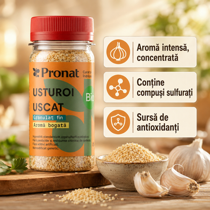 Usturoi uscat granulat fin bio, Pronat