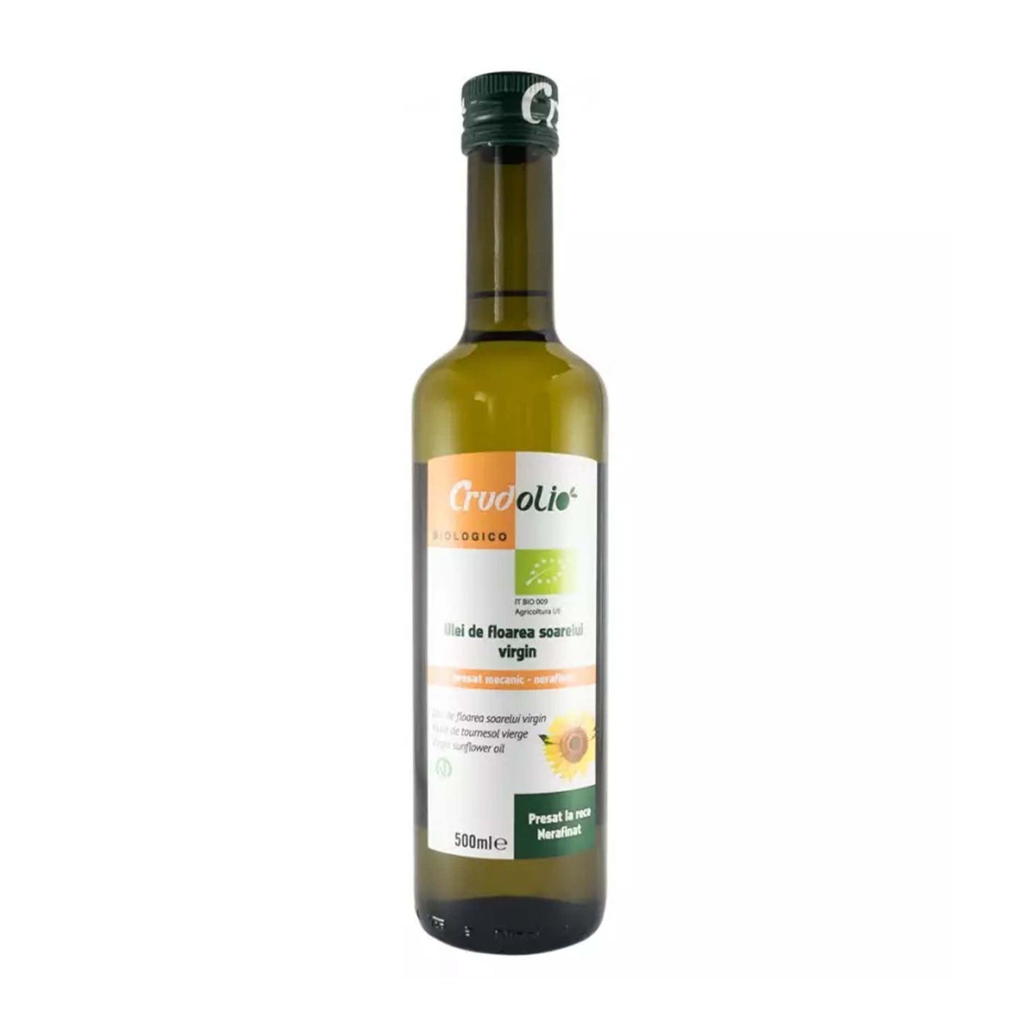 Ulei de floarea soarelui bio 500ml Crudolio