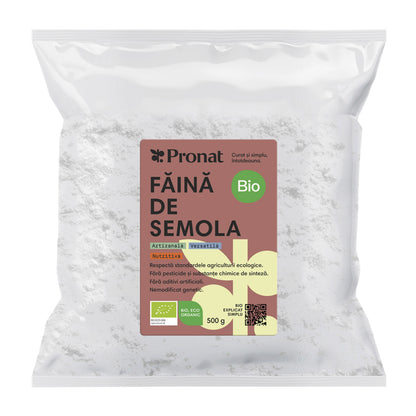 Făină bio de grâu semola, 500g Pronat