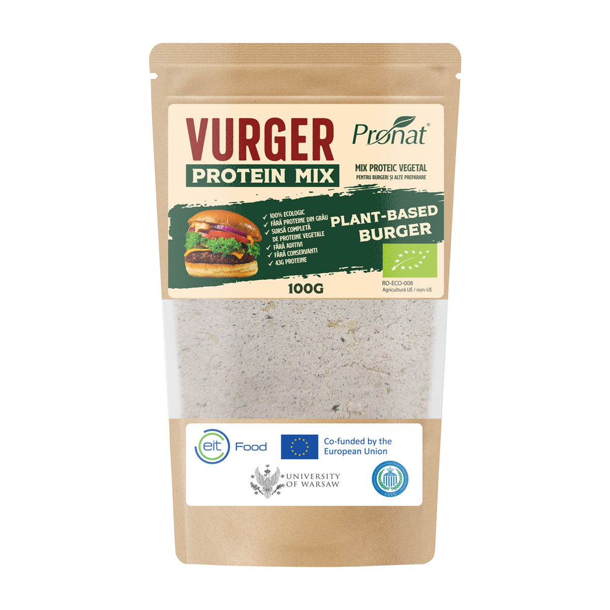 Vurger - Mix proteic vegetal bio ideal pentru burgeri și alte preparate, Pronat